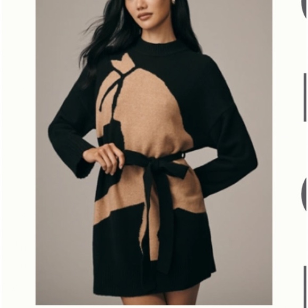 COREY LYNN CALTER HEIDI BELTED SWEATER MINI DRESS